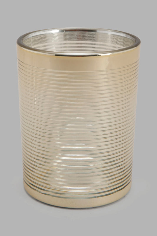 Redtag-Gold-Pattern-Glass-Candle-Holder-S-Category:Candles-&-Fragrances,-Colour:Gold,-Deals:New-In,-Filter:Home-Decor,-HMW-HOM-Decorative-Accessories,-New-In-HMW-HOM,-Non-Sale,-Section:Homewares,-W22O-Home-Decor-