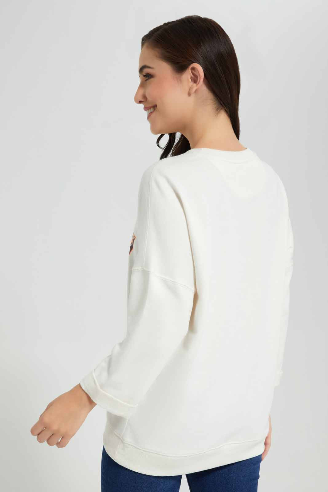 Redtag-Ivory-Graphic-Crew-Neck-Sweatshirt-Category:Sweatshirts,-Colour:Ivory,-Deals:New-In,-Filter:Women's-Clothing,-New-In-Women,-Non-Sale,-S22D,-Section:Women,-Women-Sweatshirts-Women's-