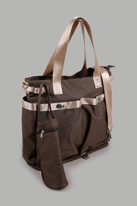 Redtag-Grey-Mama-Bag-Category:Bags,-Colour:Grey,-Filter:Newborn-Accessories,-NBN-Bags,-New-In,-New-In-NBN-ACC,-Non-Sale,-Section:Boys-(0-to-14Yrs),-W22O-New-Born-Baby-
