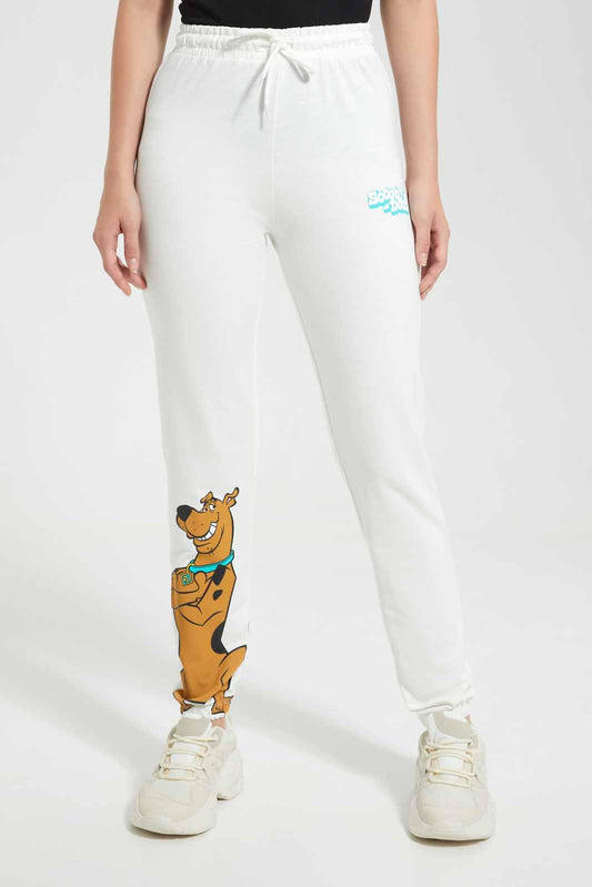 Redtag-Ivory-Scooby-Doo-Print-Active-Pant-Category:Joggers,-Colour:Ivory,-Deals:New-In,-Filter:Women's-Clothing,-New-In-Women,-Non-Sale,-S22D,-Section:Women,-Women-Joggers-Women's-