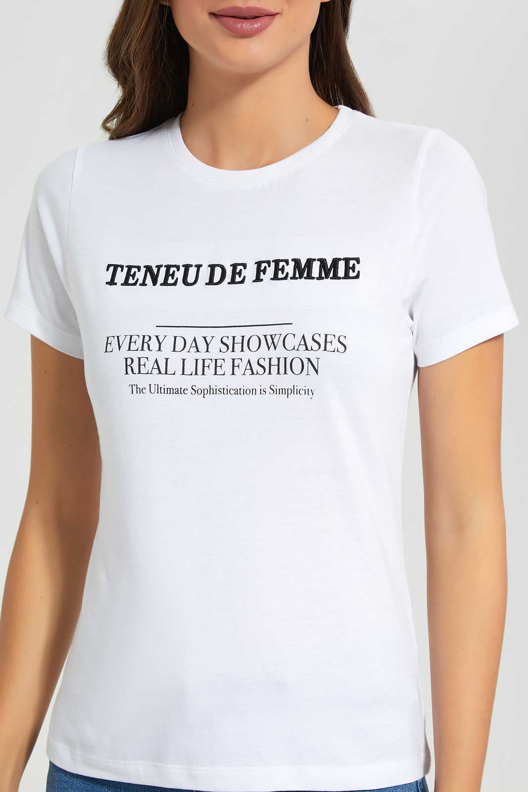 Redtag-White-T-Shirt-Category:T-Shirts,-Colour:White,-Deals:New-In,-Filter:Women's-Clothing,-LDC,-LDC-T-Shirts,-New-In-LDC,-Non-Sale,-Section:Women,-TBL,-W22O-Women's-