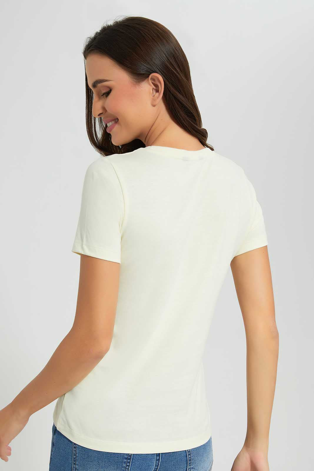 Redtag-Yellow-T-Shirt-Category:T-Shirts,-Colour:Yellow,-Deals:New-In,-Filter:Women's-Clothing,-LDC,-LDC-T-Shirts,-New-In-LDC,-Non-Sale,-Section:Women,-TBL,-W22O-Women's-