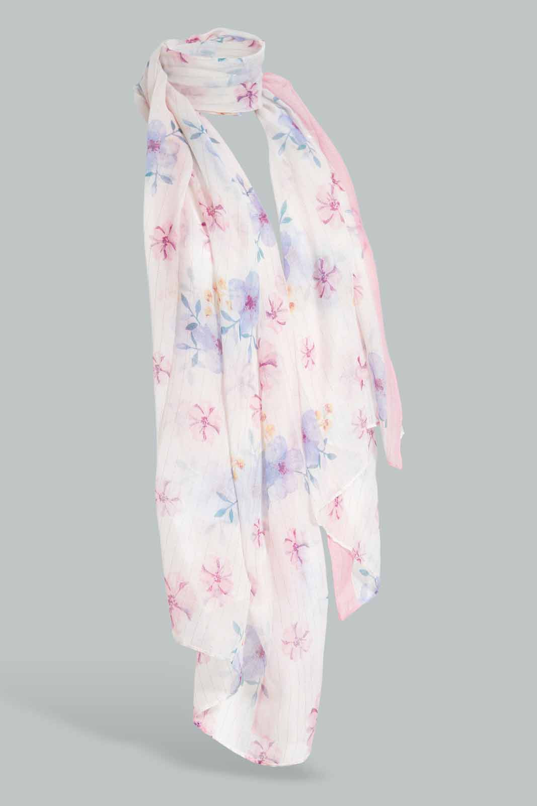 Redtag-Multicolour-Floral-Printed-Scarf-Category:Scarves,-Colour:Assorted,-Filter:Women's-Accessories,-New-In,-New-In-Women-ACC,-Non-Sale,-Section:Women,-W22O,-Women-Scarves-Women-