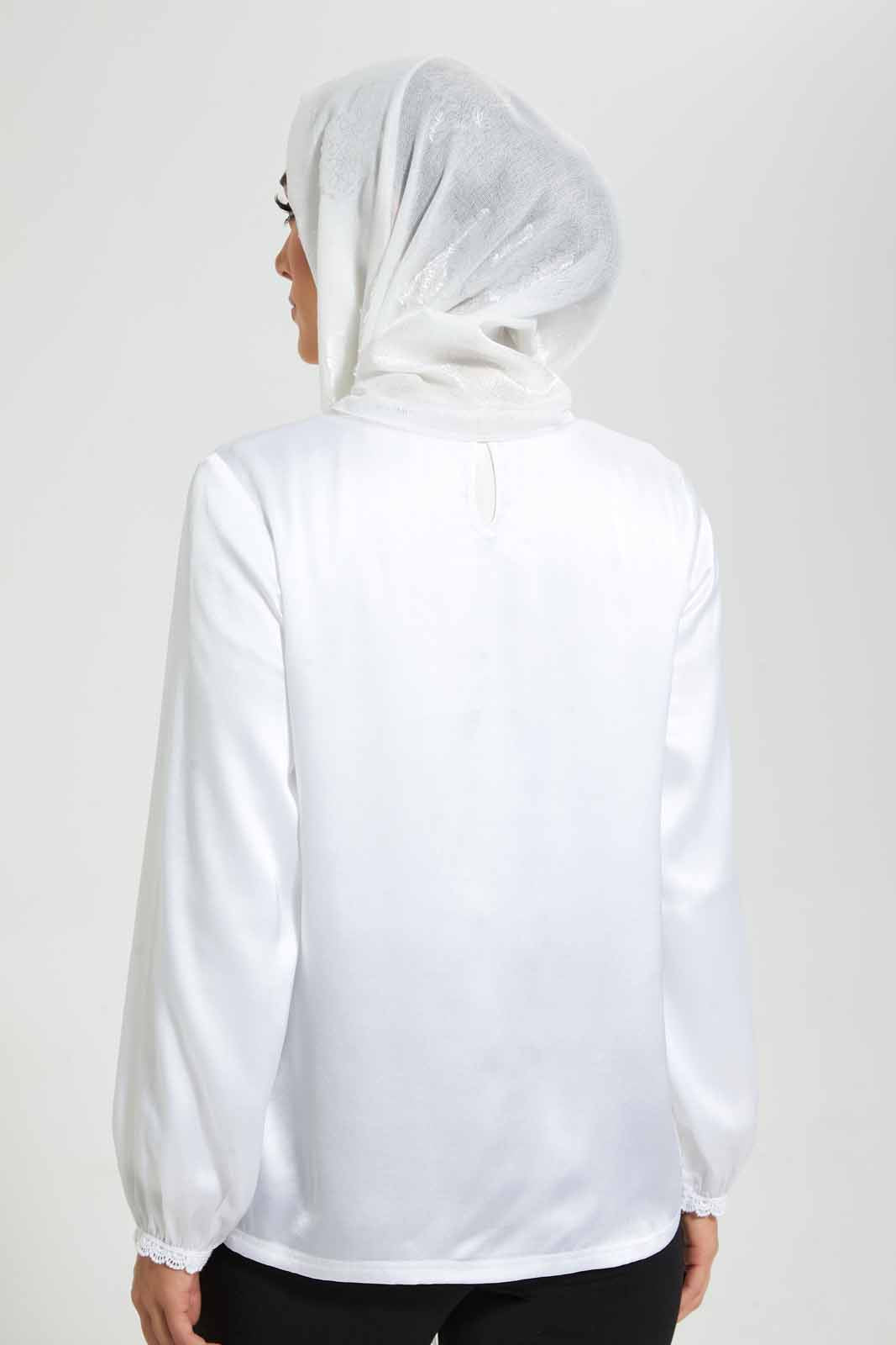 Redtag-White-Blouse-Long-Sleeve-With-Front-And-Sleeve-Open-Lace-Blouses-Women's-