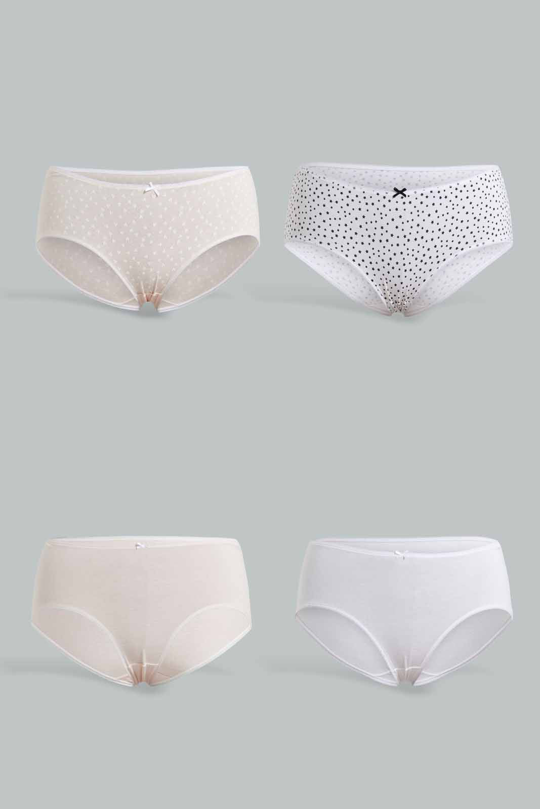 Redtag-Assorted-4-PC-Boyleg-Plus-Brief-Pack-Category:Briefs,-Colour:Assorted,-Deals:New-In,-Filter:Women's-Clothing,-New-In-Women-APL,-Non-Sale,-S22D,-Section:Women,-Women-Briefs--