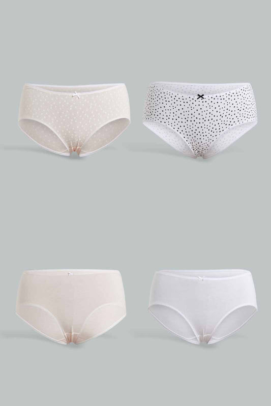 Redtag-Assorted-4-PC-Boyleg-Plus-Brief-Pack-Category:Briefs,-Colour:Assorted,-Deals:New-In,-Filter:Women's-Clothing,-New-In-Women-APL,-Non-Sale,-S22D,-Section:Women,-Women-Briefs--