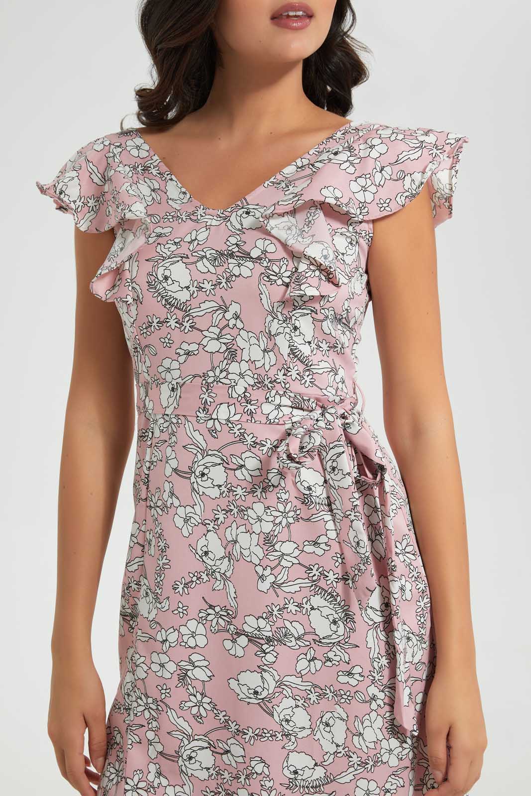 Redtag-Blue-Floral-Print-Midi-Dress-Dresses-Women's-