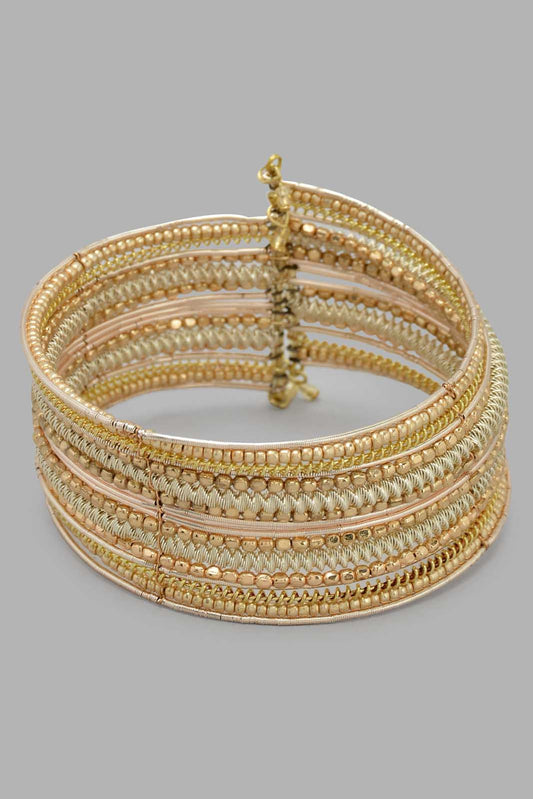 Redtag-Gold-Embellished-Cuff-Category:Jewellery,-Colour:Gold,-Filter:Women's-Accessories,-New-In,-New-In-Women-ACC,-Non-Sale,-S22C,-Section:Women,-Women-Jewellery-Women-
