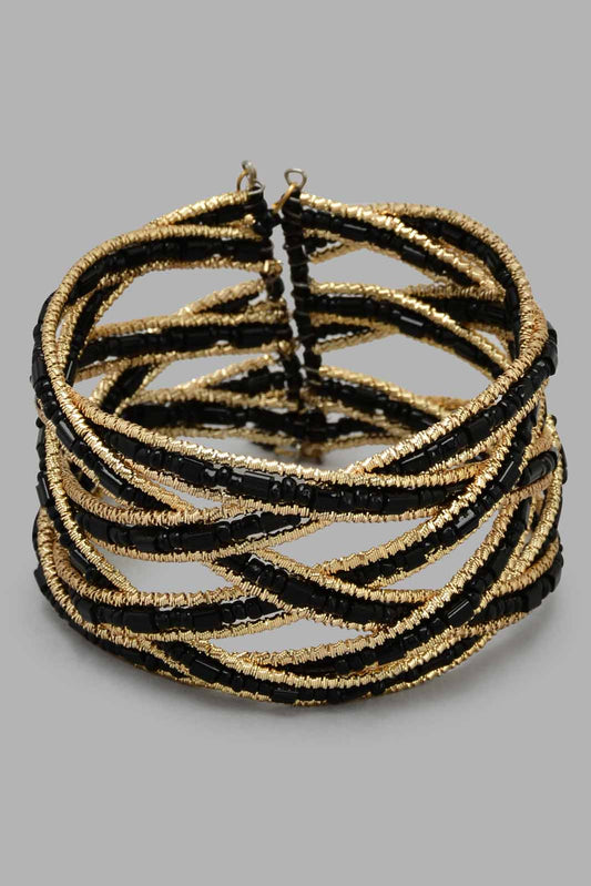 Redtag-Gold-Embellished-Cuff-Category:Jewellery,-Colour:Gold,-Filter:Women's-Accessories,-New-In,-New-In-Women-ACC,-Non-Sale,-S22C,-Section:Women,-Women-Jewellery-Women-
