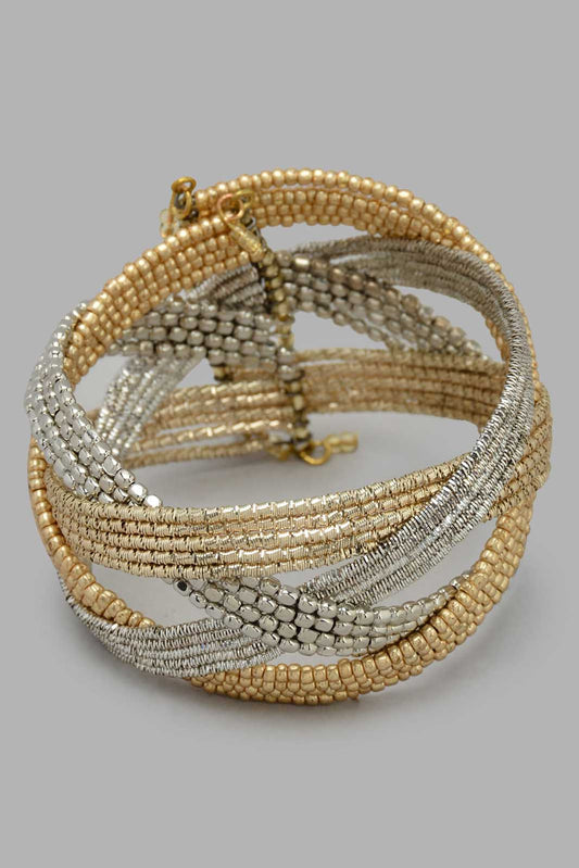 Redtag-Gold-Silver-Embellished-Cuff-Category:Jewellery,-Colour:Gold,-Filter:Women's-Accessories,-New-In,-New-In-Women-ACC,-Non-Sale,-S22C,-Section:Women,-Women-Jewellery-Women-