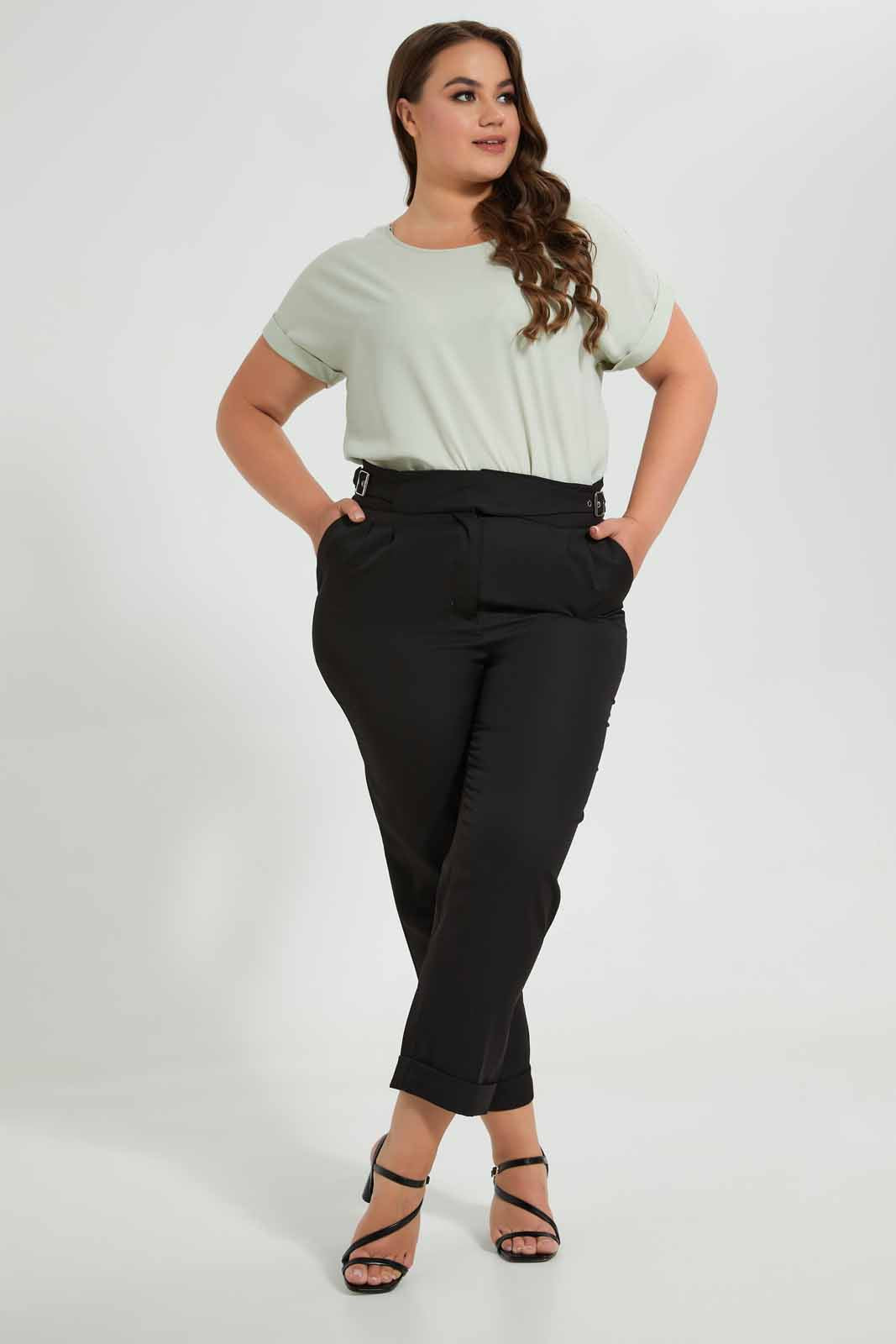 Redtag-Mint-Turn-Up-Sleeve-Blouse-Blouses-Women's-