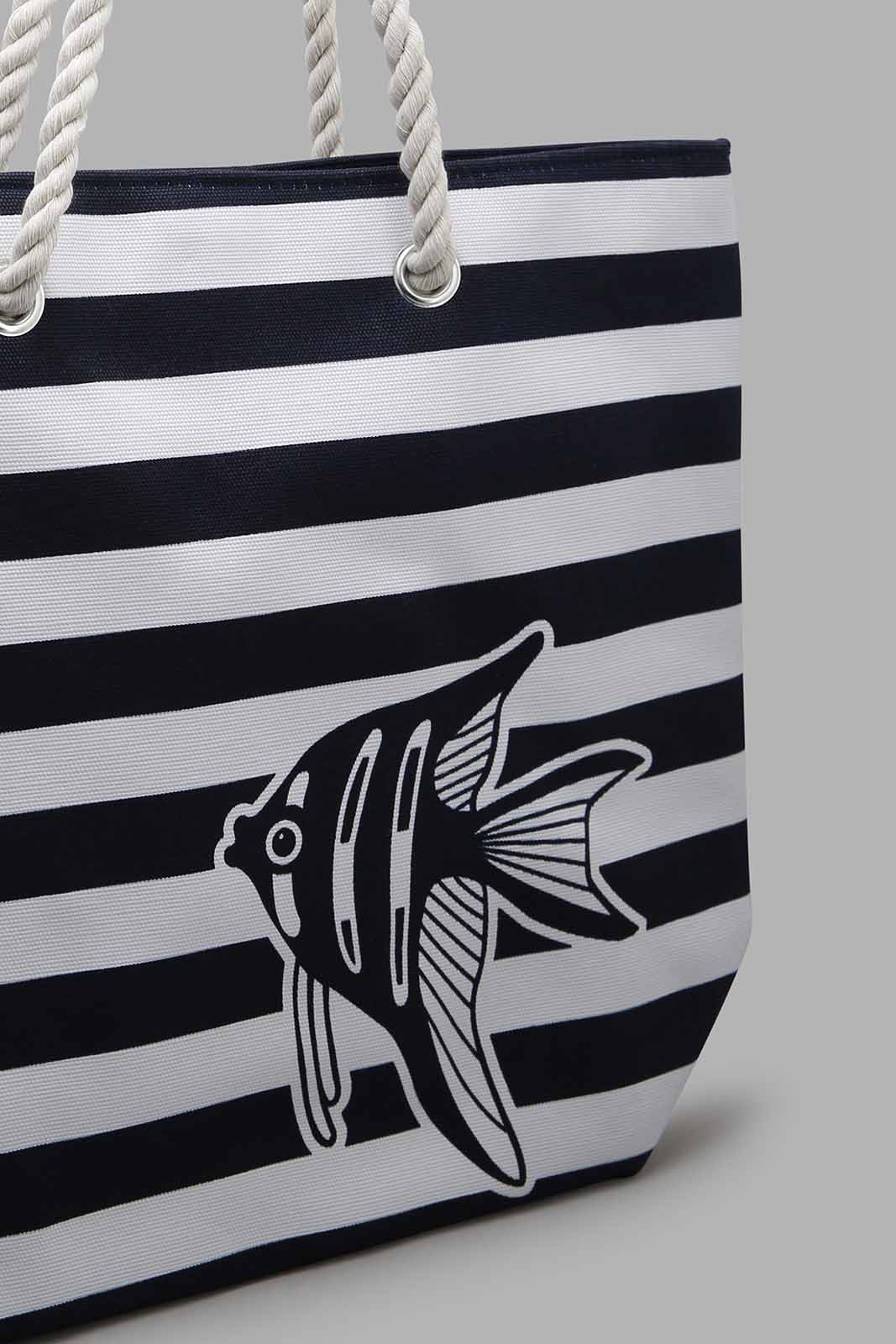 Redtag-Navy-Beach-Bag-Category:Bags,-Colour:Navy,-Filter:Women's-Accessories,-New-In,-New-In-Women-ACC,-Non-Sale,-Section:Women,-W22O,-Women-Bags-Women-