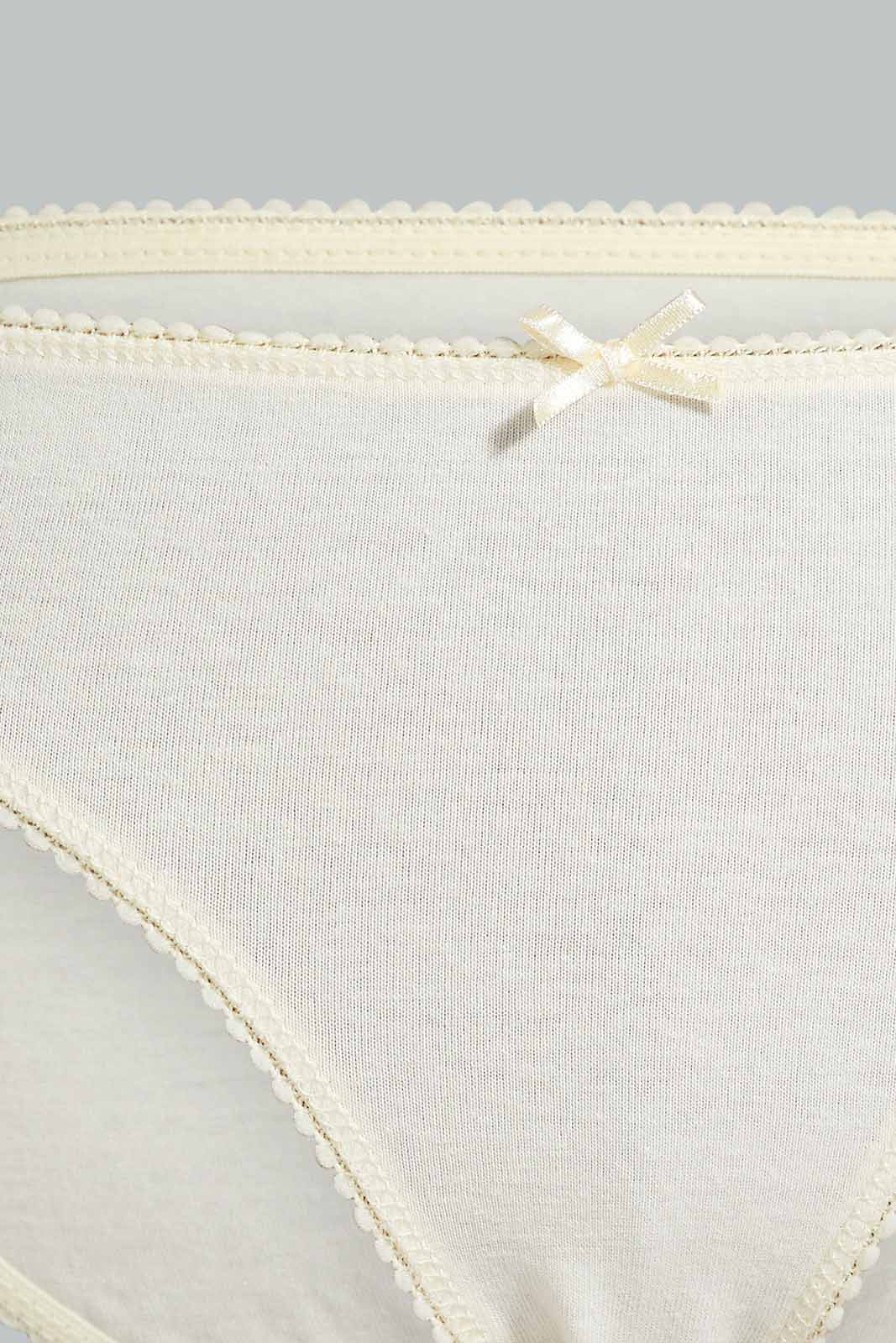Redtag-Black/Beige/White-Plain-Bikini-Briefs-(5-Pack)-365,-Category:Briefs,-Colour:Assorted,-Deals:New-In,-Filter:Women's-Clothing,-New-In-Women-APL,-Non-Sale,-Section:Women,-Women-Briefs--