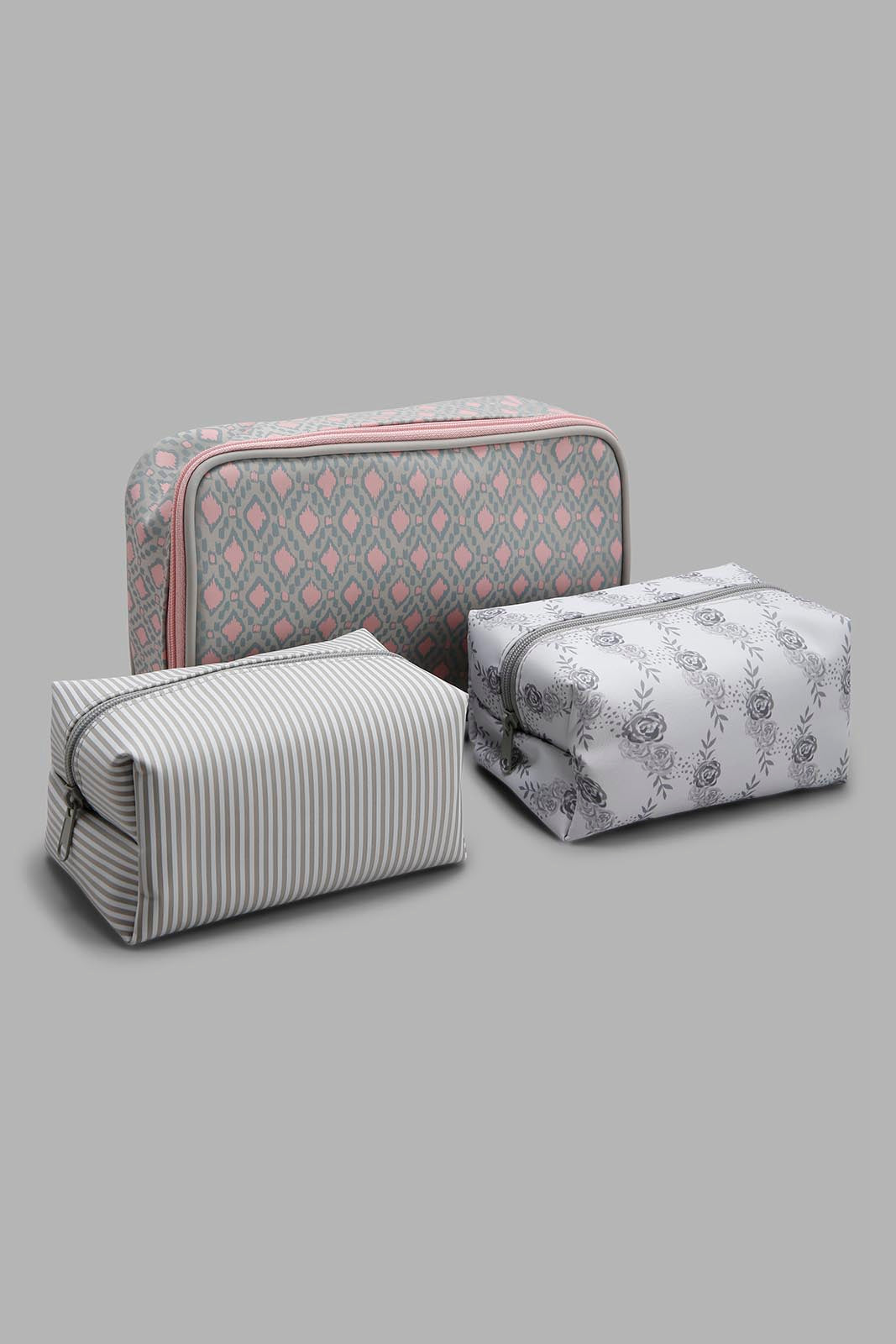 Redtag-Pink-And-White-Polka-Printed-Cosmetic-Pouches-Category:Cosmetics,-Colour:Pink,-Filter:Women's-Accessories,-New-In,-New-In-Women-ACC,-Non-Sale,-Section:Women,-W22O,-Women-Cosmetics-Women-