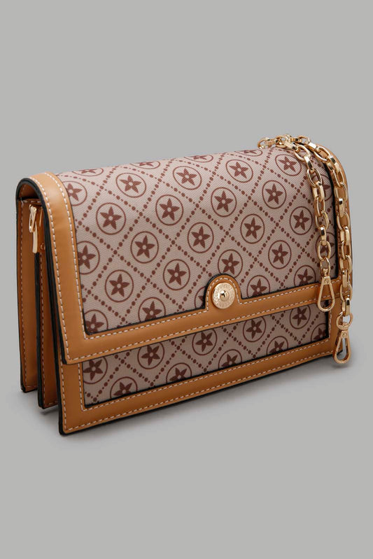 Redtag-Tan-And-Beige-Cross-Body-Bag-Category:Bags,-Colour:Assorted,-Filter:Women's-Accessories,-New-In,-New-In-Women-ACC,-Non-Sale,-Section:Women,-W22O,-Women-Bags-Women-