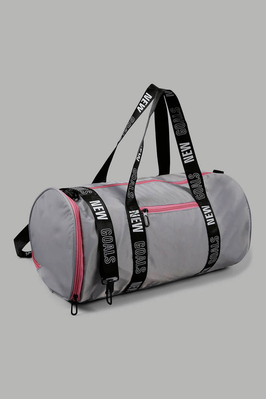 Redtag-Grey-And-Pink-Hold-All-Bag-Category:Bags,-Colour:Assorted,-Filter:Women's-Accessories,-New-In,-New-In-Women-ACC,-Non-Sale,-Section:Women,-W22O,-Women-Bags-Women-