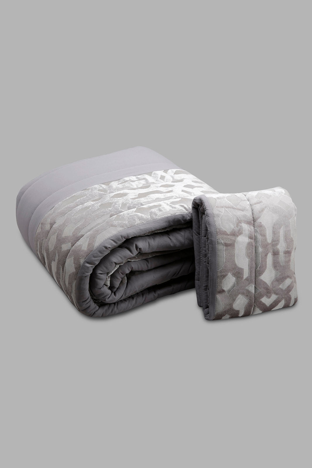 Redtag-Grey-2-Piece-Cut-Velvet-Bedspread-Set-(Single-Size)-Category:Bedspreads,-Colour:Grey,-Deals:New-In,-Filter:Home-Bedroom,-HMW-BED-Bedspreads,-New-In-HMW-BED,-Non-Sale,-Section:Homewares,-W22A-Home-Bedroom-