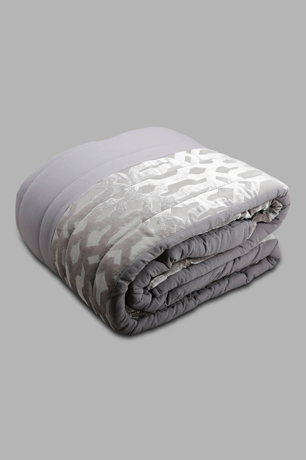 Redtag-Grey-3-Piece-Cut-Velvet-Bedspread-Set-(Double-Size)-Category:Bedspreads,-Colour:Grey,-Deals:New-In,-Filter:Home-Bedroom,-HMW-BED-Bedspreads,-New-In-HMW-BED,-Non-Sale,-Section:Homewares,-W22A-Home-Bedroom-