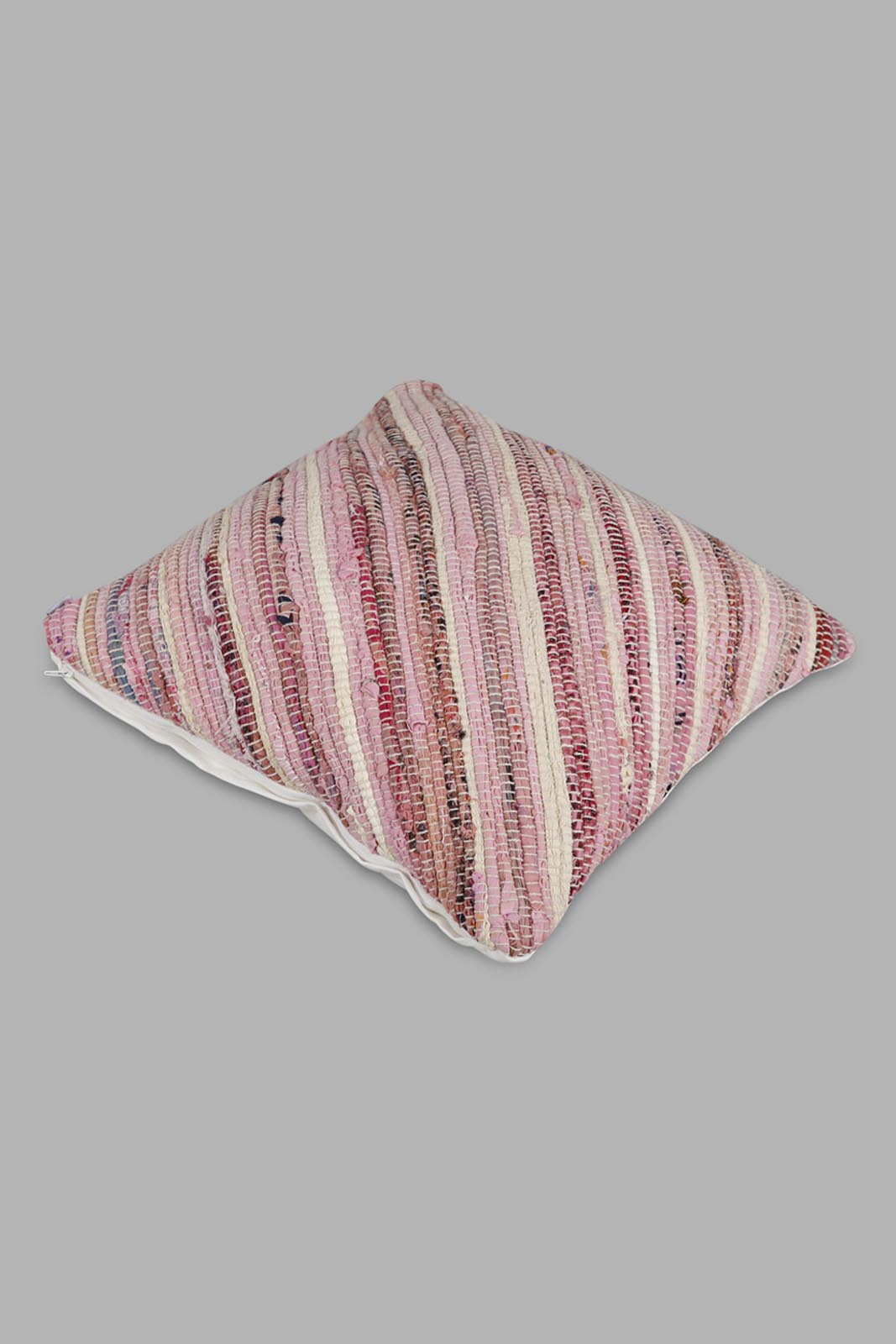Redtag-Multi-Colour-Handwoven-Chindi-Cushion-Category:Cushions,-Colour:Multicolour,-Deals:New-In,-Filter:Home-Bedroom,-HMW-BED-Cushions,-Naya,-New-In-HMW-BED,-Non-Sale,-Section:Homewares,-W22O-Home-Bedroom-