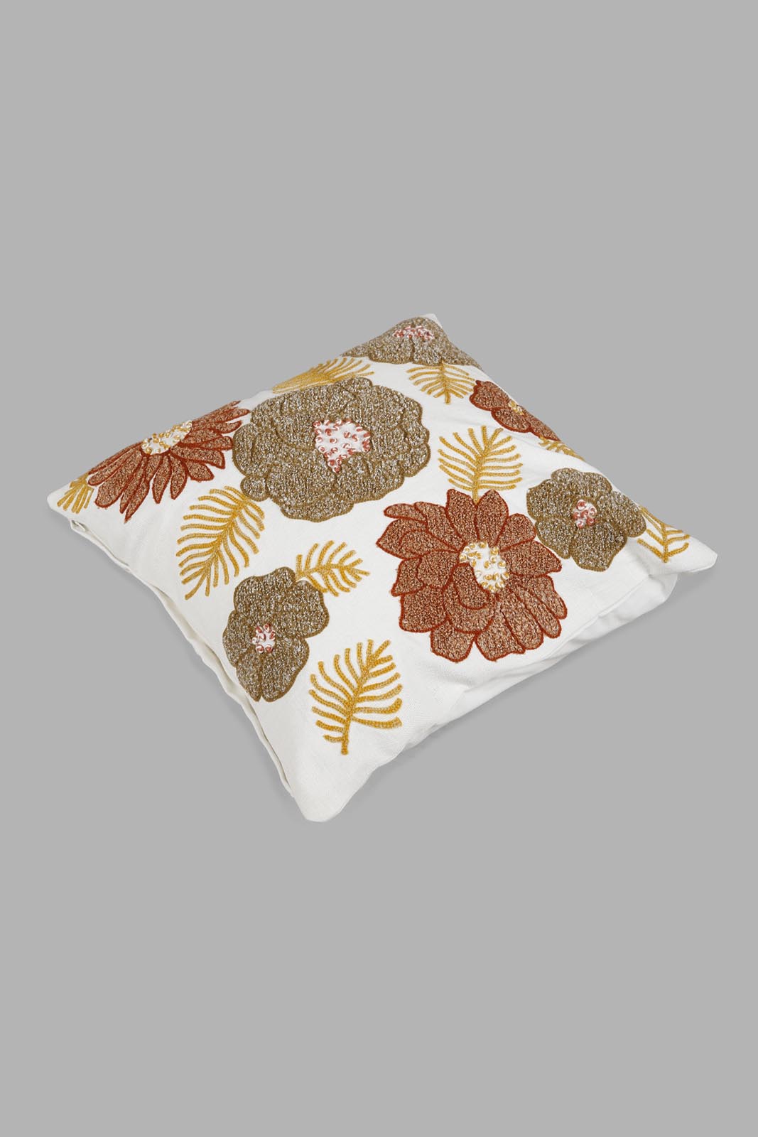 Redtag-Multi-Coloured-Embroidered-Cushion-Category:Cushions,-Colour:Multicolour,-Deals:New-In,-Filter:Home-Bedroom,-Harmony,-HMW-BED-Cushions,-New-In-HMW-BED,-Non-Sale,-Section:Homewares,-W22O-Home-Bedroom-