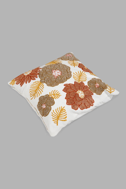 Redtag-Multi-Coloured-Embroidered-Cushion-Category:Cushions,-Colour:Multicolour,-Deals:New-In,-Filter:Home-Bedroom,-Harmony,-HMW-BED-Cushions,-New-In-HMW-BED,-Non-Sale,-Section:Homewares,-W22O-Home-Bedroom-