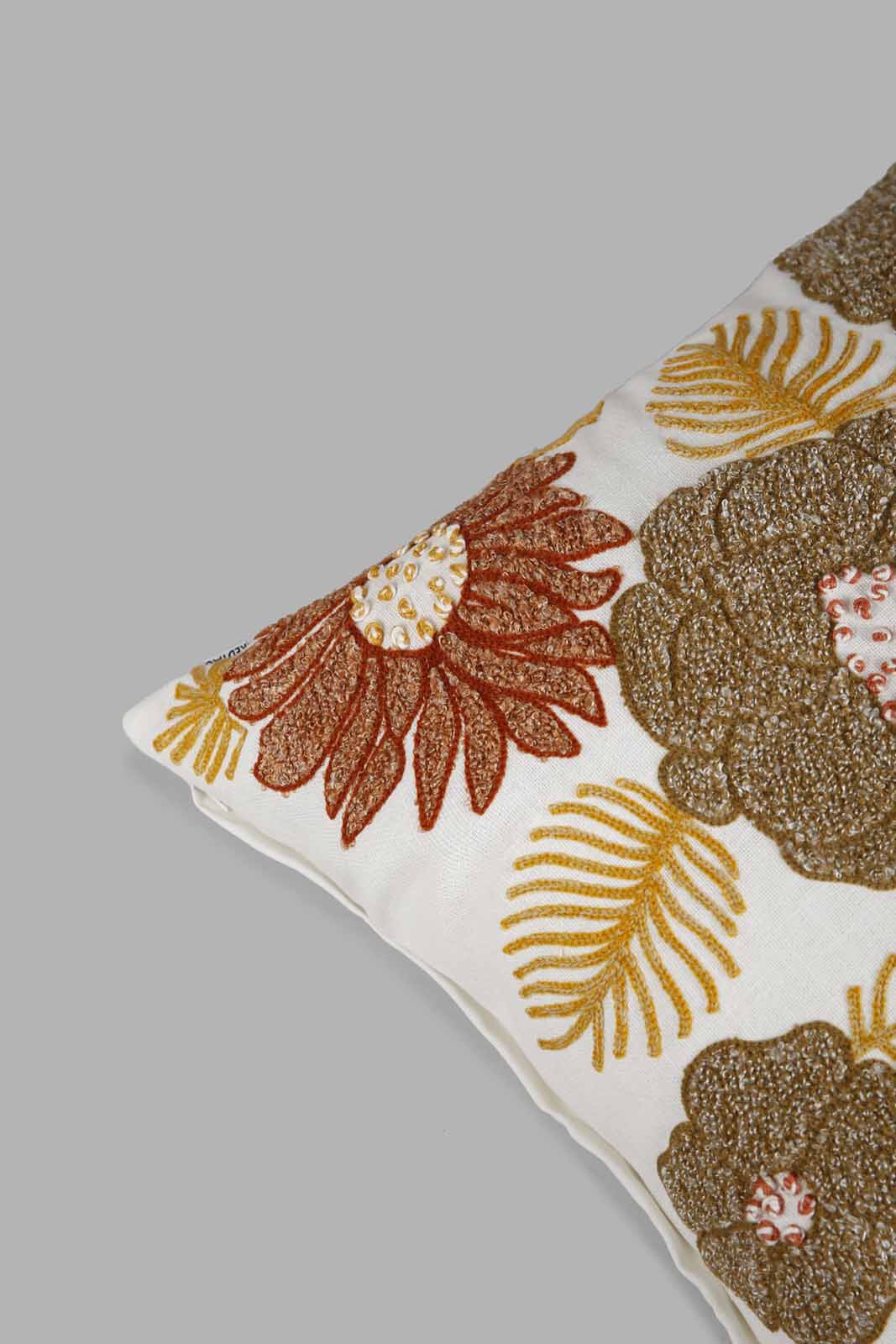 Redtag-Multi-Coloured-Embroidered-Cushion-Category:Cushions,-Colour:Multicolour,-Deals:New-In,-Filter:Home-Bedroom,-Harmony,-HMW-BED-Cushions,-New-In-HMW-BED,-Non-Sale,-Section:Homewares,-W22O-Home-Bedroom-