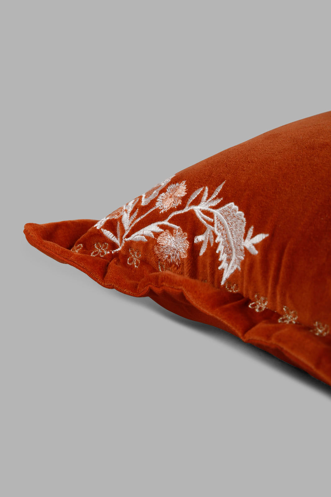 Redtag-Terracotta-Embroidered-Cushion-Category:Cushions,-Colour:Red,-Deals:New-In,-Filter:Home-Bedroom,-Harmony,-HMW-BED-Cushions,-New-In-HMW-BED,-Non-Sale,-Section:Homewares,-W22O-Home-Bedroom-