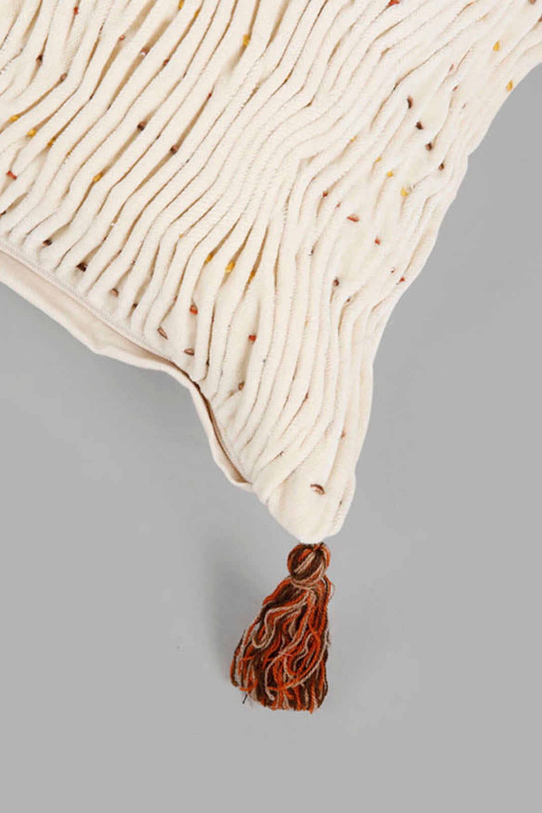 Redtag-Ivory-Multi-Coloured-Stiches-Cushion-Category:Cushions,-Colour:Ivory,-Deals:New-In,-Filter:Home-Bedroom,-Harmony,-HMW-BED-Cushions,-New-In-HMW-BED,-Non-Sale,-Section:Homewares,-W22O-Home-Bedroom-