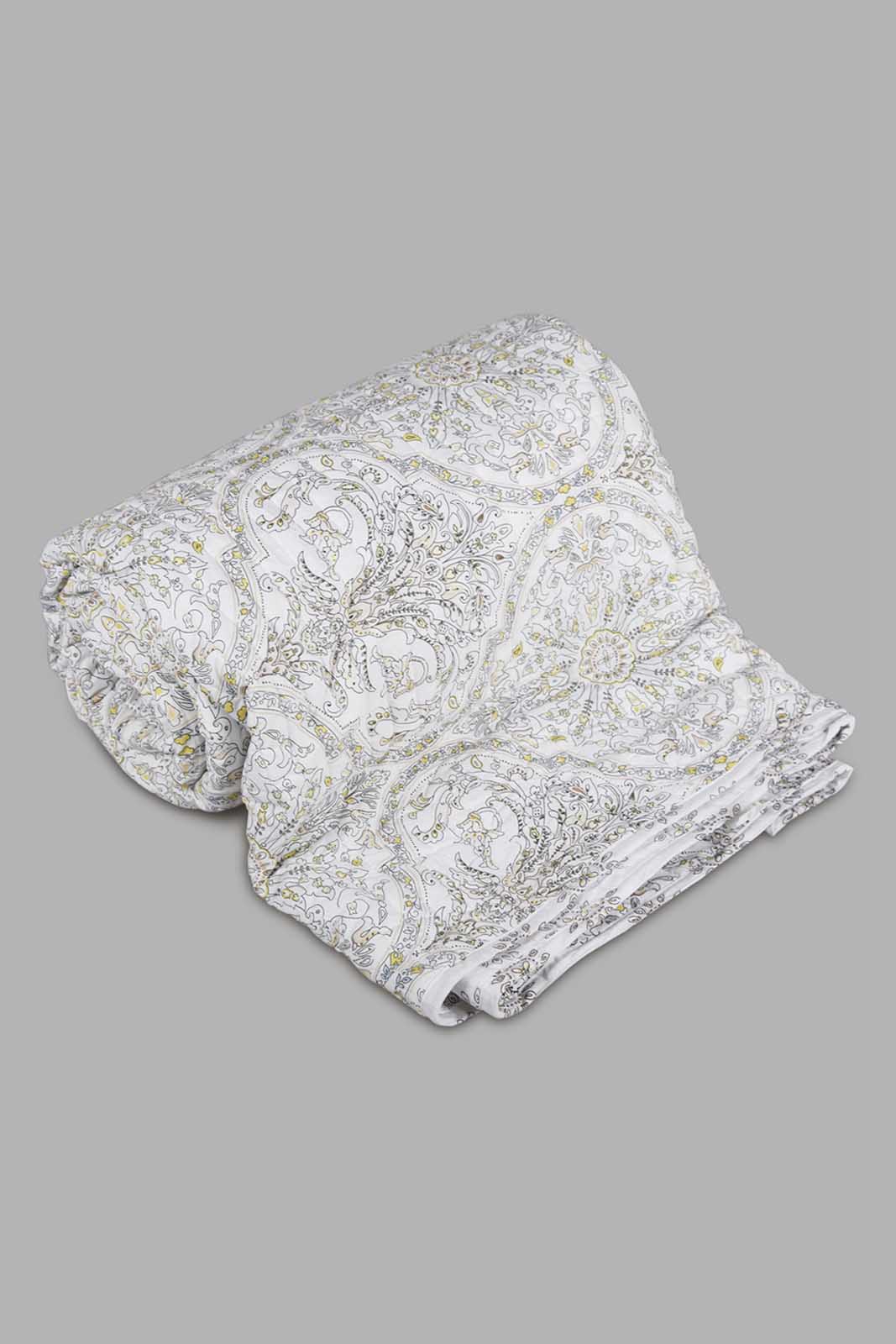 Redtag-Beige-3-Piece-Geometric-Printed-Quilt-Set-(Single-Size)-Category:Quilts,-Colour:Beige,-Deals:New-In,-Filter:Home-Bedroom,-HMW-BED-Quilts,-New-In-HMW-BED,-Non-Sale,-Section:Homewares,-W22A-Home-Bedroom-
