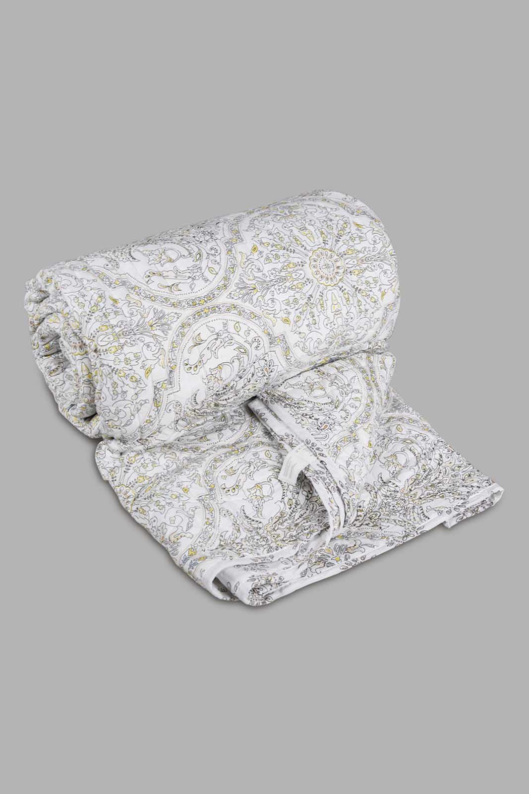 Redtag-Beige-3-Piece-Geometric-Printed-Quilt-Set-(Single-Size)-Category:Quilts,-Colour:Beige,-Deals:New-In,-Filter:Home-Bedroom,-HMW-BED-Quilts,-New-In-HMW-BED,-Non-Sale,-Section:Homewares,-W22A-Home-Bedroom-