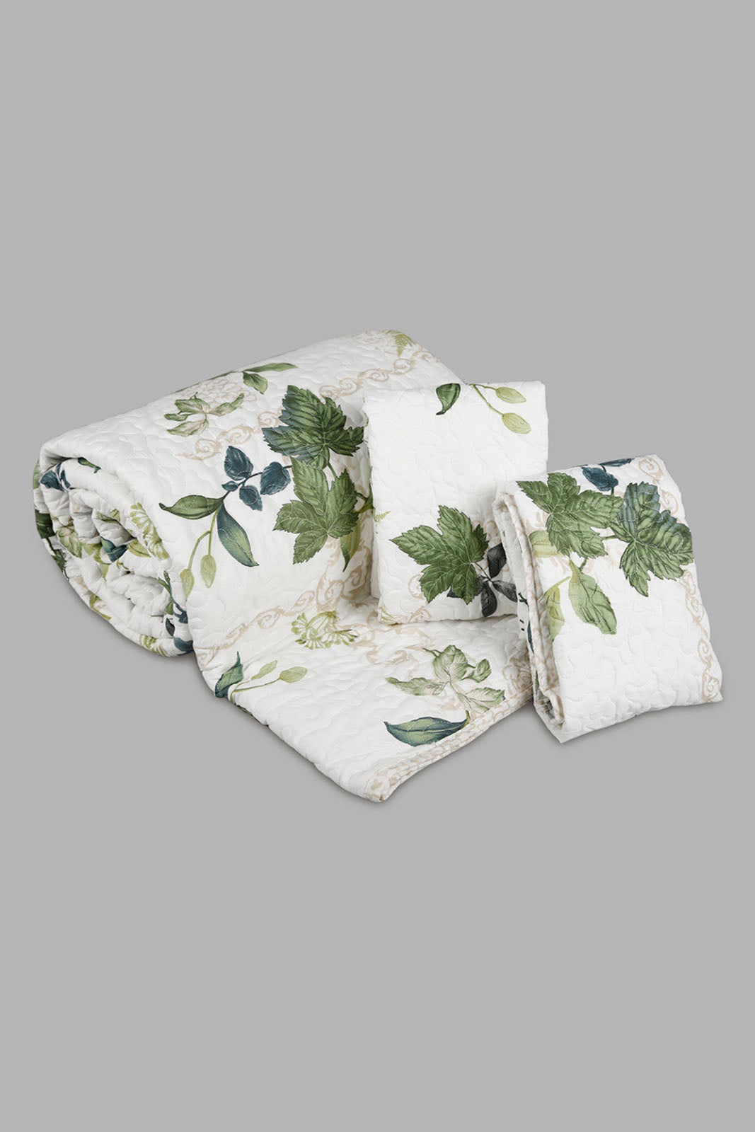 Redtag-Brown-3-Piece-Geometric-Printed-Quilt-Set-(Double-Size)-Category:Quilts,-Colour:Brown,-Deals:New-In,-Filter:Home-Bedroom,-HMW-BED-Quilts,-New-In-HMW-BED,-Non-Sale,-Section:Homewares,-W22A-Home-Bedroom-