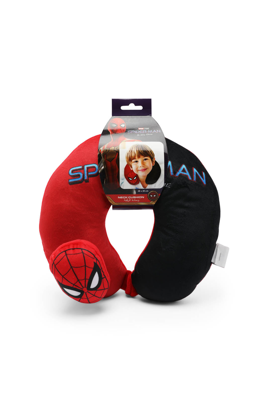 Redtag-Spiderman-Toddler-3D-Neck-Roll-Category:Travel-Pillows,-CHR,-Colour:Black,-Filter:Travel-Accessories,-IMP-Travel-Pillows,-New-In,-New-In-IMP-ACC,-Non-Sale,-Section:Homewares,-W22A-Travel-Accessories-