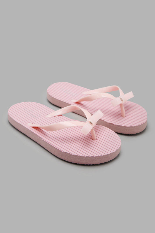 Redtag-Pale-Pink-Bow-Flip-Flop-Category:Flip-Flops,-Colour:Pink,-Filter:Girls-Footwear-(5-to-14-Yrs),-GSR-Flip-Flops,-New-In,-New-In-GSR-FOO,-Non-Sale,-Section:Girls-(0-to-14Yrs),-W22A-Senior-Girls-5 to 14 Years
