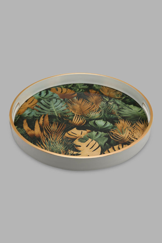 Redtag-Gold-Geomatic-Round-Tray-Category:Trays,-Colour:Gold,-Deals:New-In,-Filter:Home-Dining,-HMW-DIN-Serveware,-New-In-HMW-DIN,-Non-Sale,-Section:Homewares,-W22A-Home-Dining-