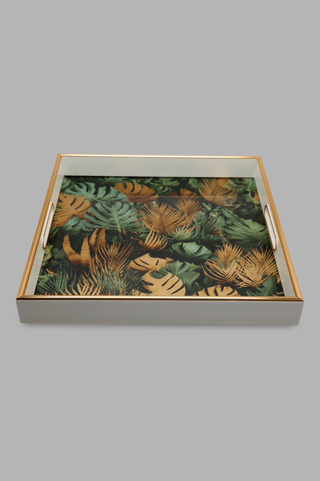 Redtag-Gold-Geomatic-Square-Tray-Category:Trays,-Colour:Gold,-Deals:New-In,-Filter:Home-Dining,-HMW-DIN-Serveware,-New-In-HMW-DIN,-Non-Sale,-Section:Homewares,-W22A-Home-Dining-