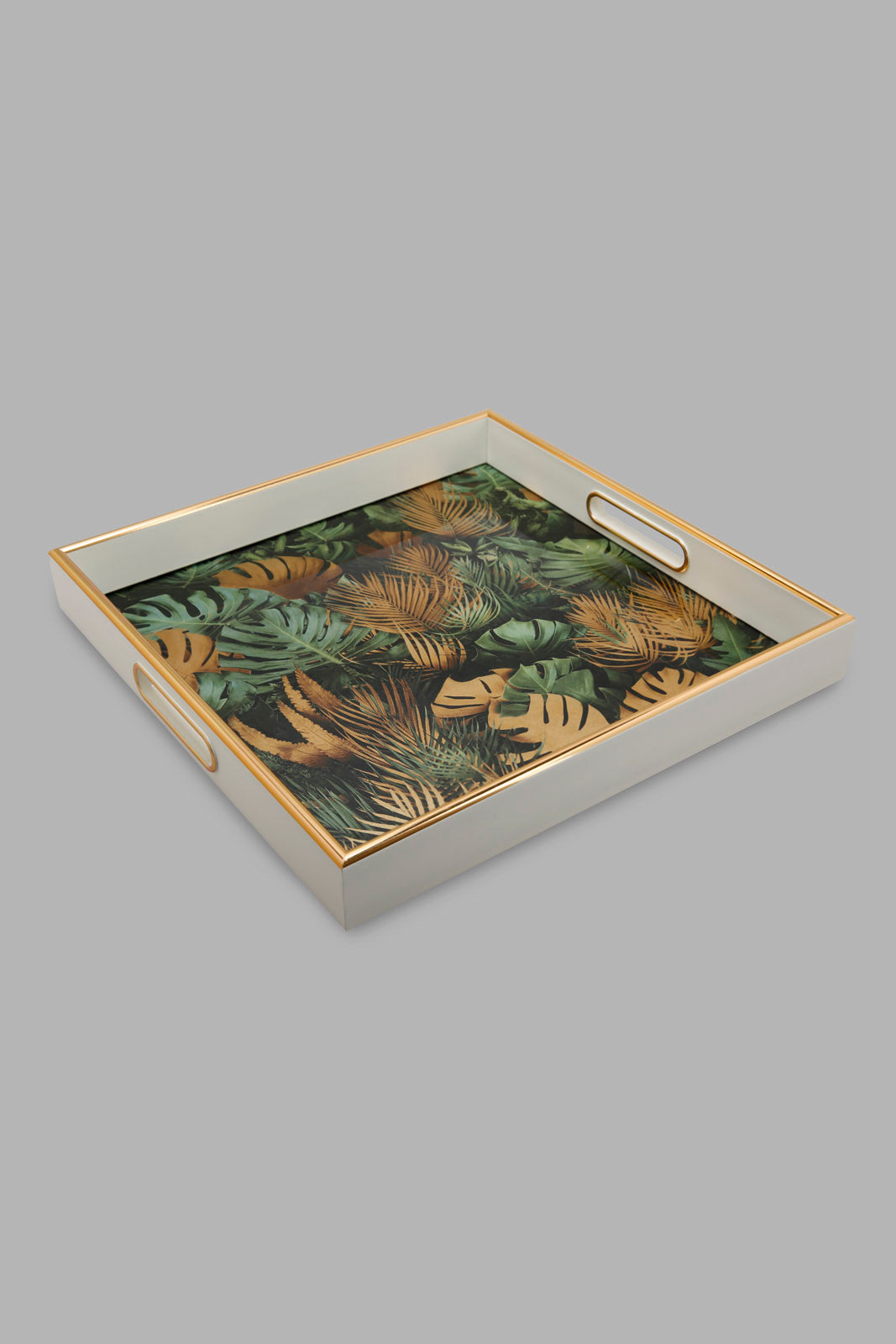 Redtag-Gold-Geomatic-Square-Tray-Category:Trays,-Colour:Gold,-Deals:New-In,-Filter:Home-Dining,-HMW-DIN-Serveware,-New-In-HMW-DIN,-Non-Sale,-Section:Homewares,-W22A-Home-Dining-