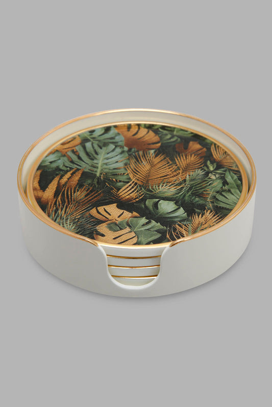 Redtag-Gold-Geomatic-Coaster-(5-Piece)-Category:Trays,-Colour:Gold,-Deals:New-In,-Filter:Home-Dining,-HMW-DIN-Serveware,-New-In-HMW-DIN,-Non-Sale,-Section:Homewares,-W22A-Home-Dining-