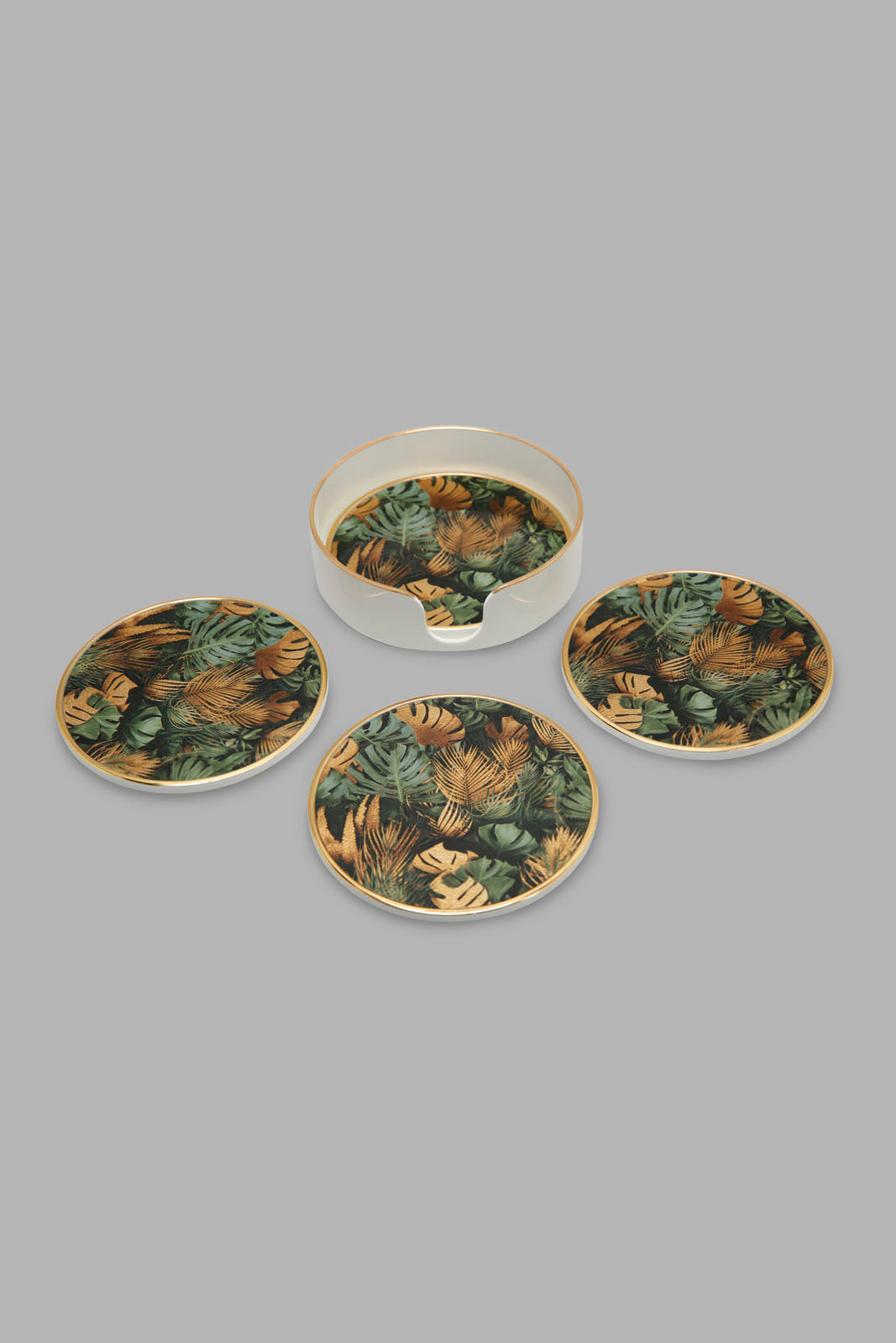 Redtag-Gold-Geomatic-Coaster-(5-Piece)-Category:Trays,-Colour:Gold,-Deals:New-In,-Filter:Home-Dining,-HMW-DIN-Serveware,-New-In-HMW-DIN,-Non-Sale,-Section:Homewares,-W22A-Home-Dining-