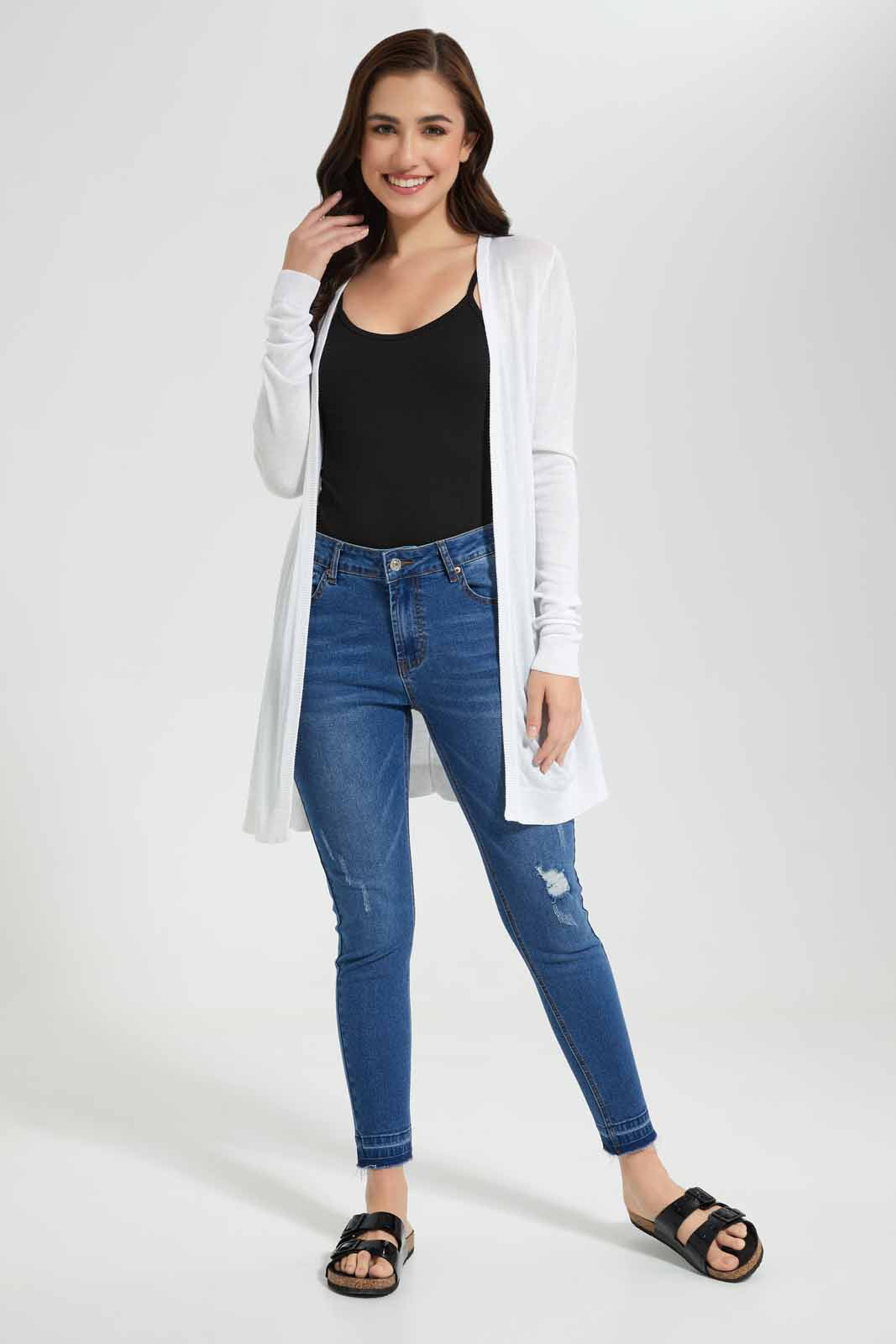 Redtag-White-Long-Sleeves-Cardigan-Category:Cardigans,-Colour:White,-Deals:New-In,-Filter:Women's-Clothing,-New-In-Women,-Non-Sale,-Section:Women,-TBL,-W22O,-Women-Cardigans-Women's-