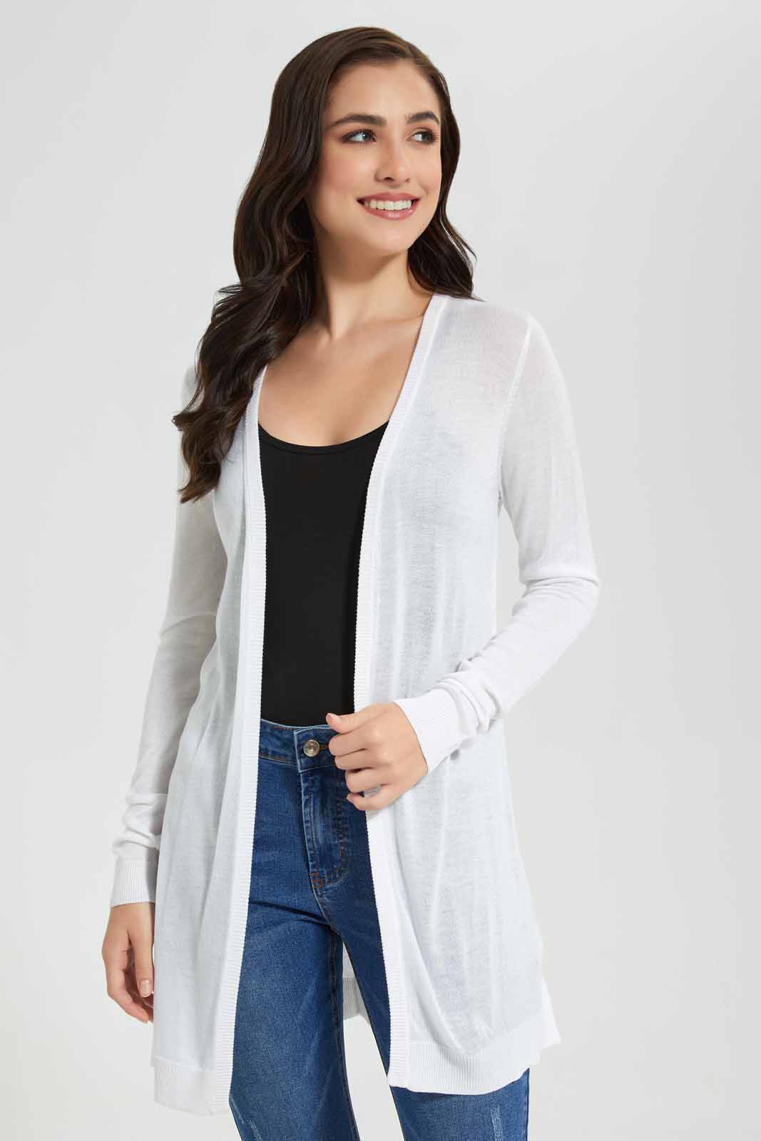 Redtag-White-Long-Sleeves-Cardigan-Category:Cardigans,-Colour:White,-Deals:New-In,-Filter:Women's-Clothing,-New-In-Women,-Non-Sale,-Section:Women,-TBL,-W22O,-Women-Cardigans-Women's-
