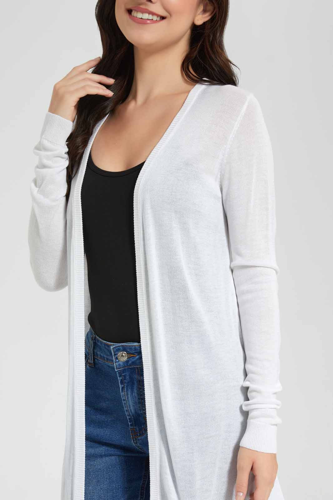 Redtag-White-Long-Sleeves-Cardigan-Category:Cardigans,-Colour:White,-Deals:New-In,-Filter:Women's-Clothing,-New-In-Women,-Non-Sale,-Section:Women,-TBL,-W22O,-Women-Cardigans-Women's-