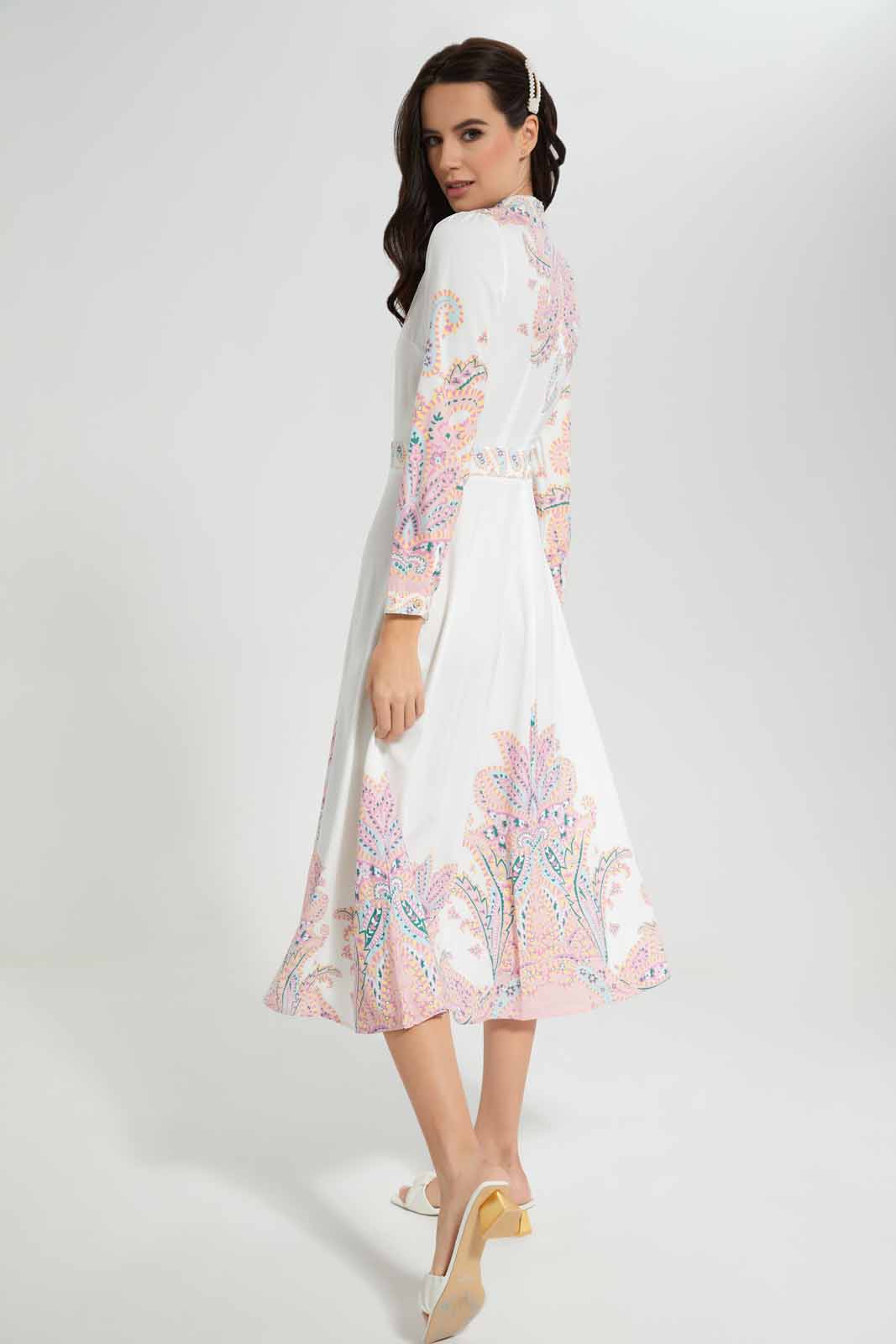 Redtag-Assorted-Long-Sleeves-Dress-With-Chinese-Collar-Category:Dresses,-Colour:Assorted,-Deals:New-In,-Filter:Women's-Clothing,-New-In-Women-APL,-Non-Sale,-Section:Women,-W22O,-Women-Dresses-Women's-