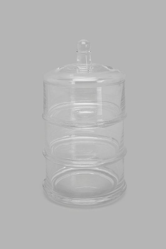 Redtag-Clear-Glass-Partition-Storage-Jar-With-Lid-Category:Canisters-And-Jars,-Colour:Na,-Deals:New-In,-Filter:Home-Dining,-HMW-DIN-Storage,-New-In-HMW-DIN,-Non-Sale,-Section:Homewares,-W22O-Home-Dining-