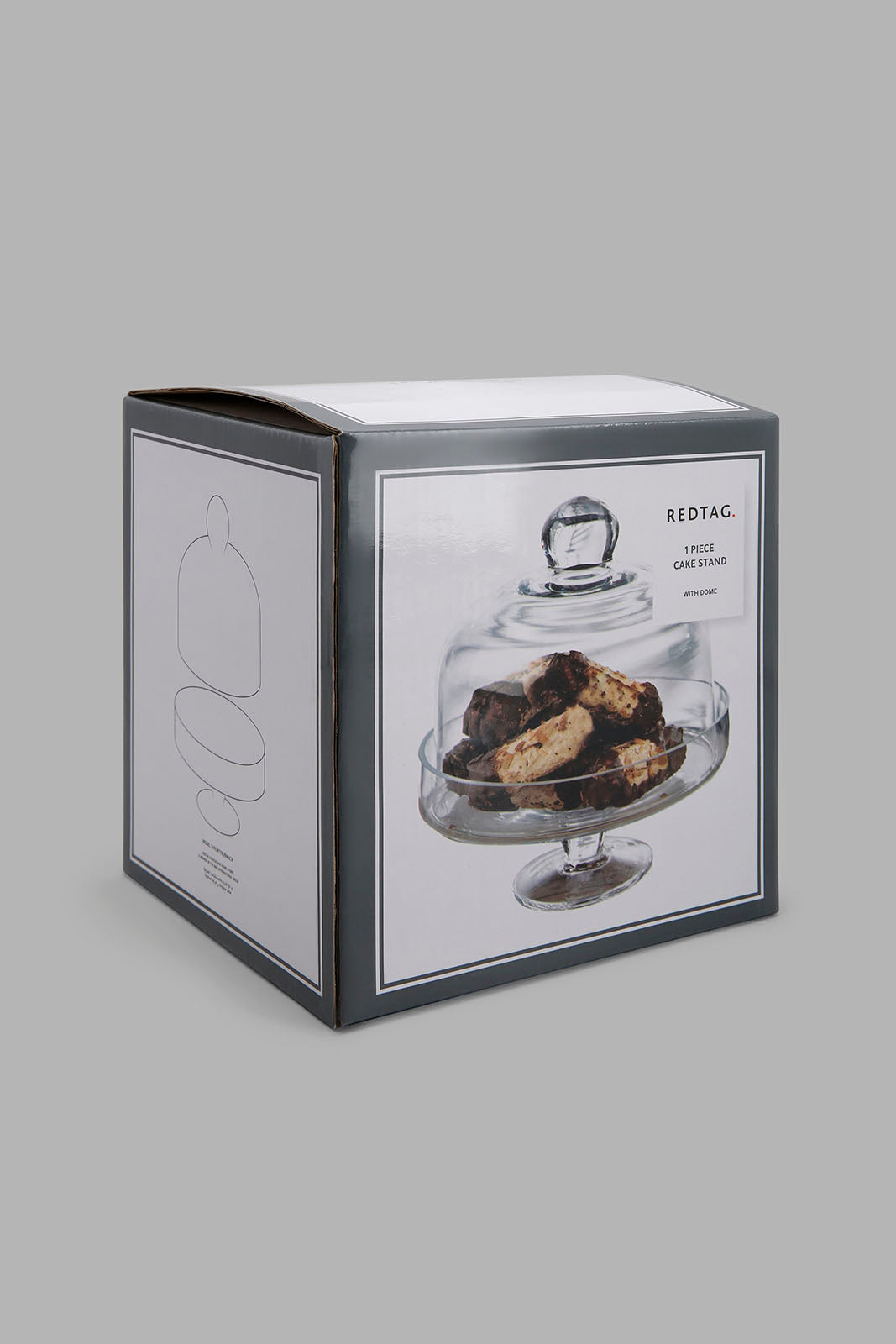 Redtag-Clear-Glass-Cake-Stand-With-Dome-Category:Bakeware,-Colour:Na,-Deals:New-In,-Filter:Home-Dining,-HMW-DIN-Storage,-New-In-HMW-DIN,-Non-Sale,-Section:Homewares,-W22O-Home-Dining-