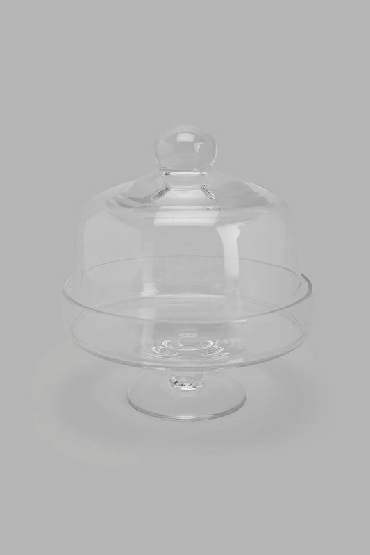 Redtag-Clear-Glass-Cake-Stand-With-Dome-Category:Bakeware,-Colour:Na,-Deals:New-In,-Filter:Home-Dining,-HMW-DIN-Storage,-New-In-HMW-DIN,-Non-Sale,-Section:Homewares,-W22O-Home-Dining-