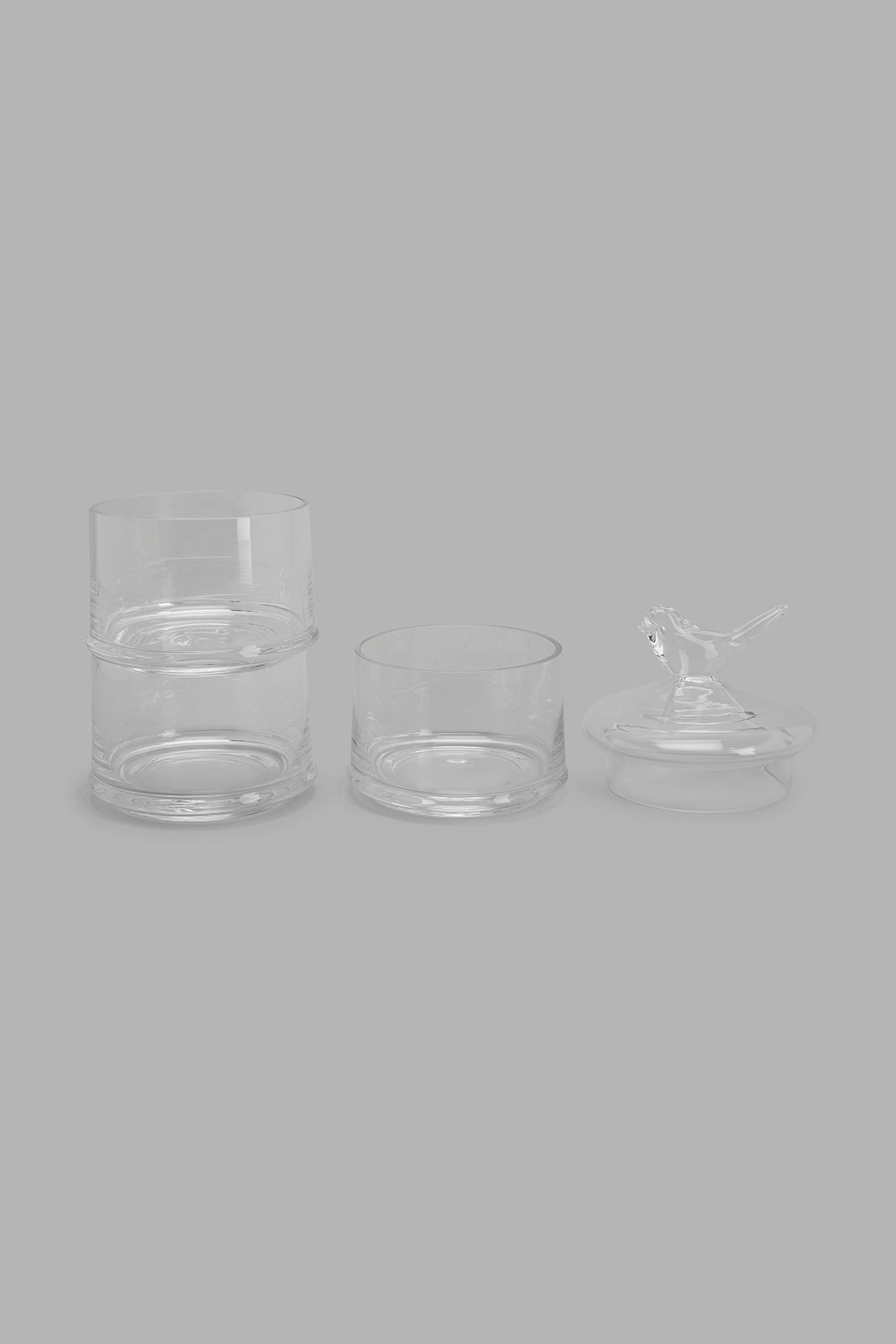 Redtag-Clear-Glass-Partition-Storage-Jar-With-Bird-Lid-Category:Canisters-And-Jars,-Colour:Na,-Deals:New-In,-Filter:Home-Dining,-HMW-DIN-Storage,-New-In-HMW-DIN,-Non-Sale,-Section:Homewares,-W22O-Home-Dining-