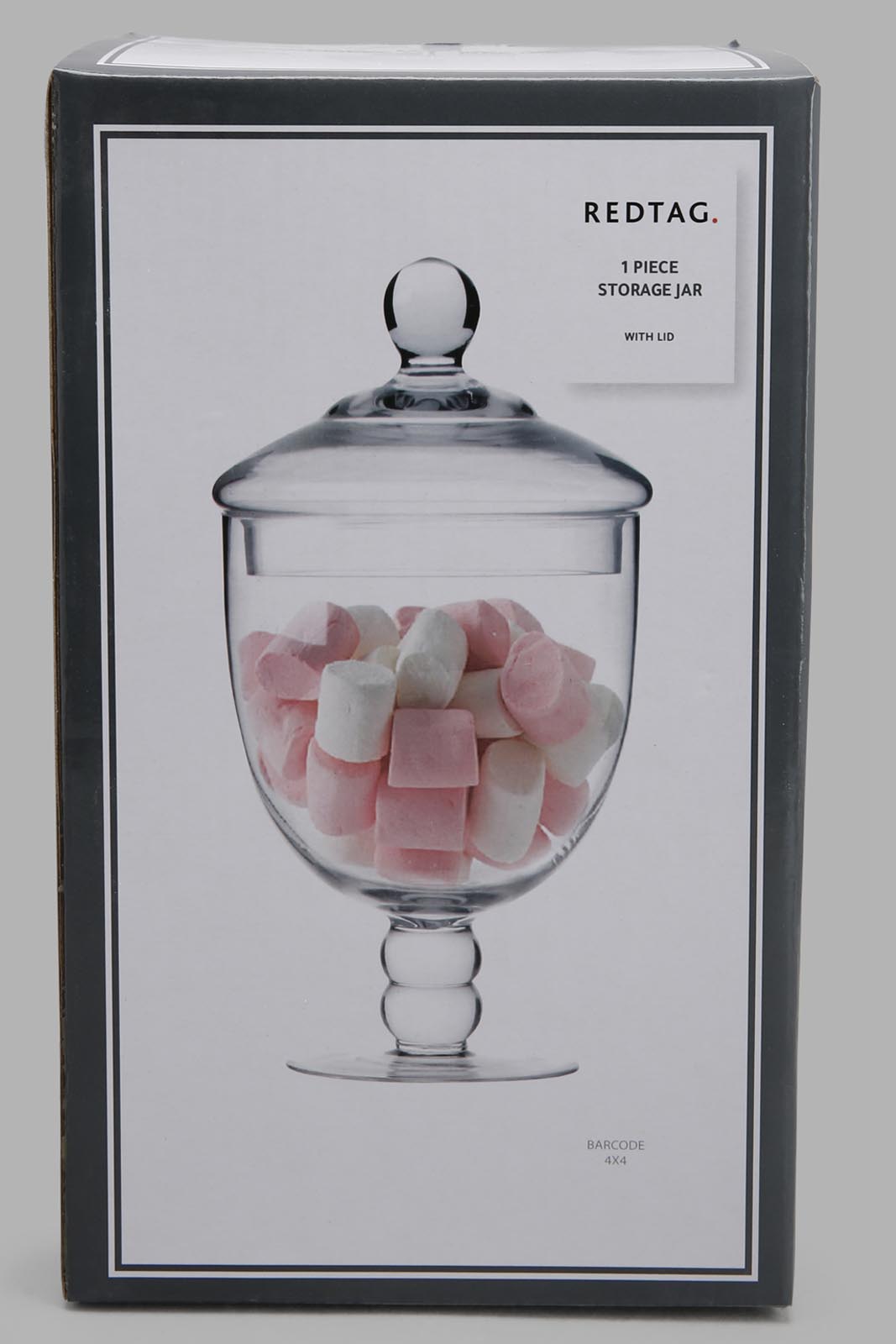 Redtag-Clear-Glass-Candy-Jar-With-Lid-Category:Canisters-And-Jars,-Colour:Na,-Deals:New-In,-Filter:Home-Dining,-HMW-DIN-Storage,-New-In-HMW-DIN,-Non-Sale,-Section:Homewares,-W22O-Home-Dining-