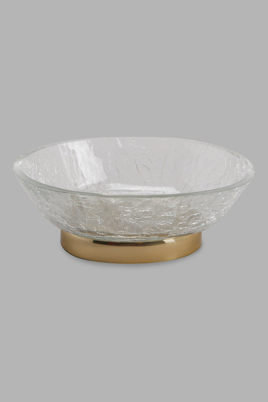 Redtag-Gold-Crackle-Glass-Soap-Dish-Category:Toiletry-Sets,-Colour:Gold,-Deals:New-In,-Filter:Home-Bathroom,-HMW-BAC-Bath-Accessories,-New-In-HMW-BAC,-Non-Sale,-Section:Homewares,-W22B-Home-Bathroom-