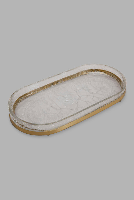 Redtag-Gold-Crackle-Glass-Amenity-Tray-Category:Toiletry-Sets,-Colour:Gold,-Deals:New-In,-Filter:Home-Bathroom,-HMW-BAC-Bath-Accessories,-New-In-HMW-BAC,-Non-Sale,-Section:Homewares,-W22B-Home-Bathroom-