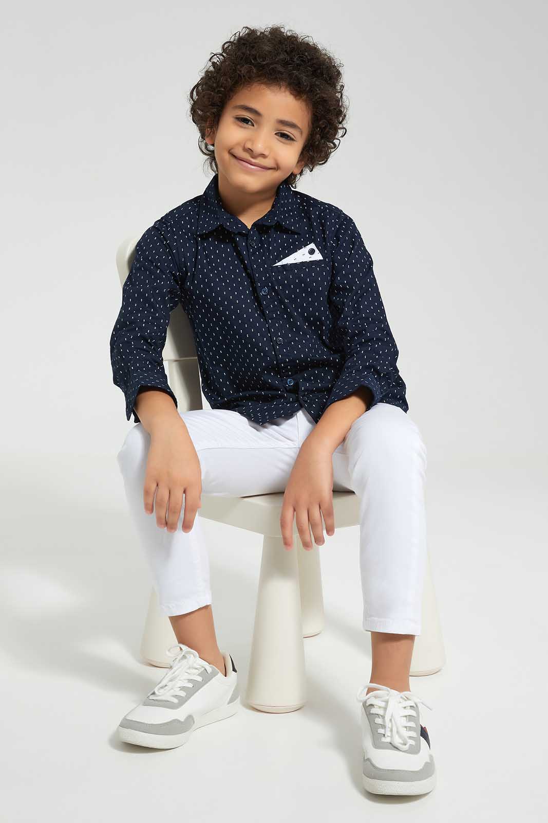 Redtag-Navy-Printed-Shirt-BOY-Shirts,-Category:Shirts,-Colour:Navy,-Deals:New-In,-EID,-Filter:Boys-(2-to-8-Yrs),-New-In-BOY-APL,-Non-Sale,-Section:Boys-(0-to-14Yrs),-W22O-Boys-2 to 8 Years